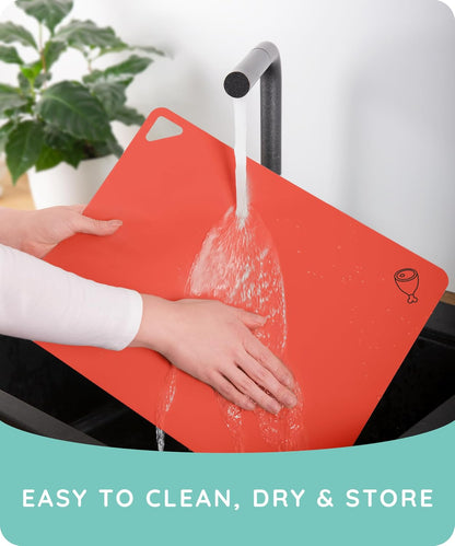 Cutting Boards for Kitchen, Plastic Cutting Board, Dishwasher Safe Cutting Boards with Juice Grooves for Meat, Veggies, Fruits, Easy Grip Handle, Serveware Accessories (Gray)