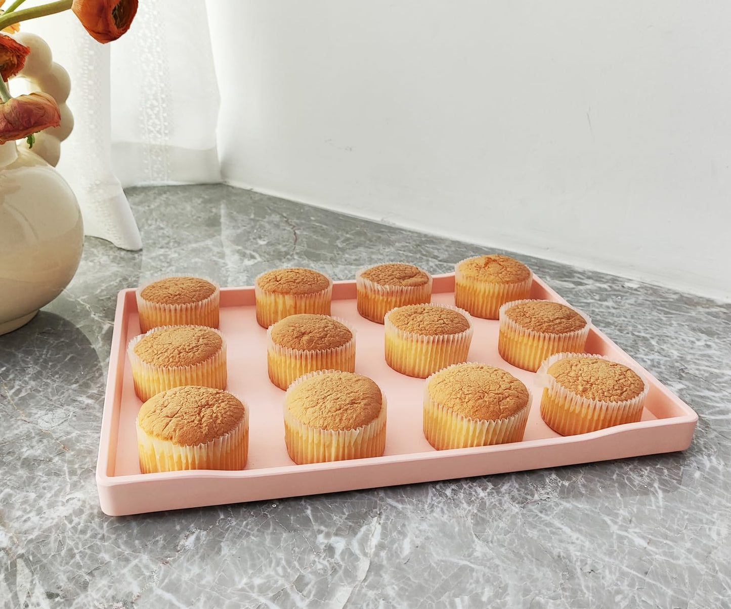 White Serving Tray (13.5 x 9.6 inch) for Serving Accessory, Elegant & Stackable Plastic Tray for Spa, Coffee, Drinks, Tea, Bar, Party, Seasoning, Perfume and Display Use.