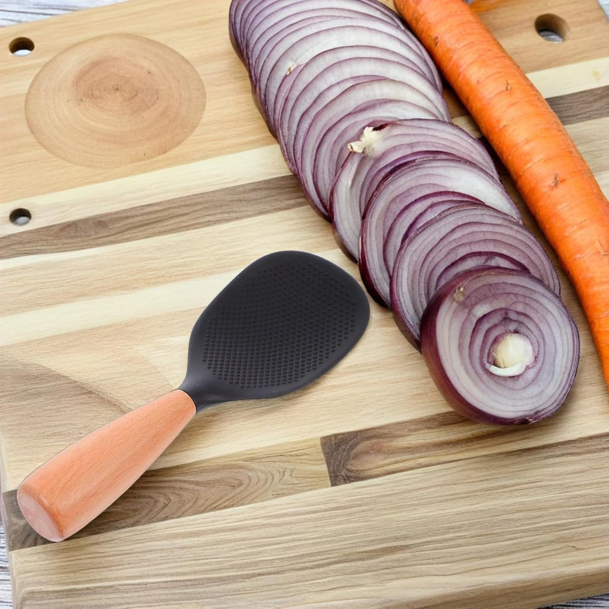 MAGICLULU Silicone Rice Paddle with Wooden Handle, Non Stick Rice Spoon