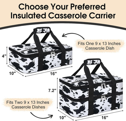 Insulated Casserole Carrier, Portable Casserole Carrier for Hot or Cold Food Lunch Tote Warmer or Cooler Bag, Lasagna Lunch Bag for Potluck Parties- Fits 9" x 13" Baking Dish-Charcoal Grey
