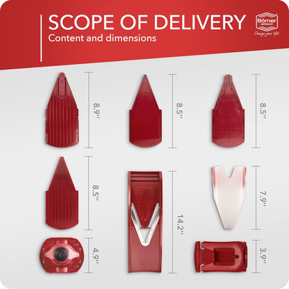 BORNER V Mandoline Slicer Kitchen V1 ClassicLine Starter Set | Vegetable Grater Börner - Quality Made in Germany, Color:White