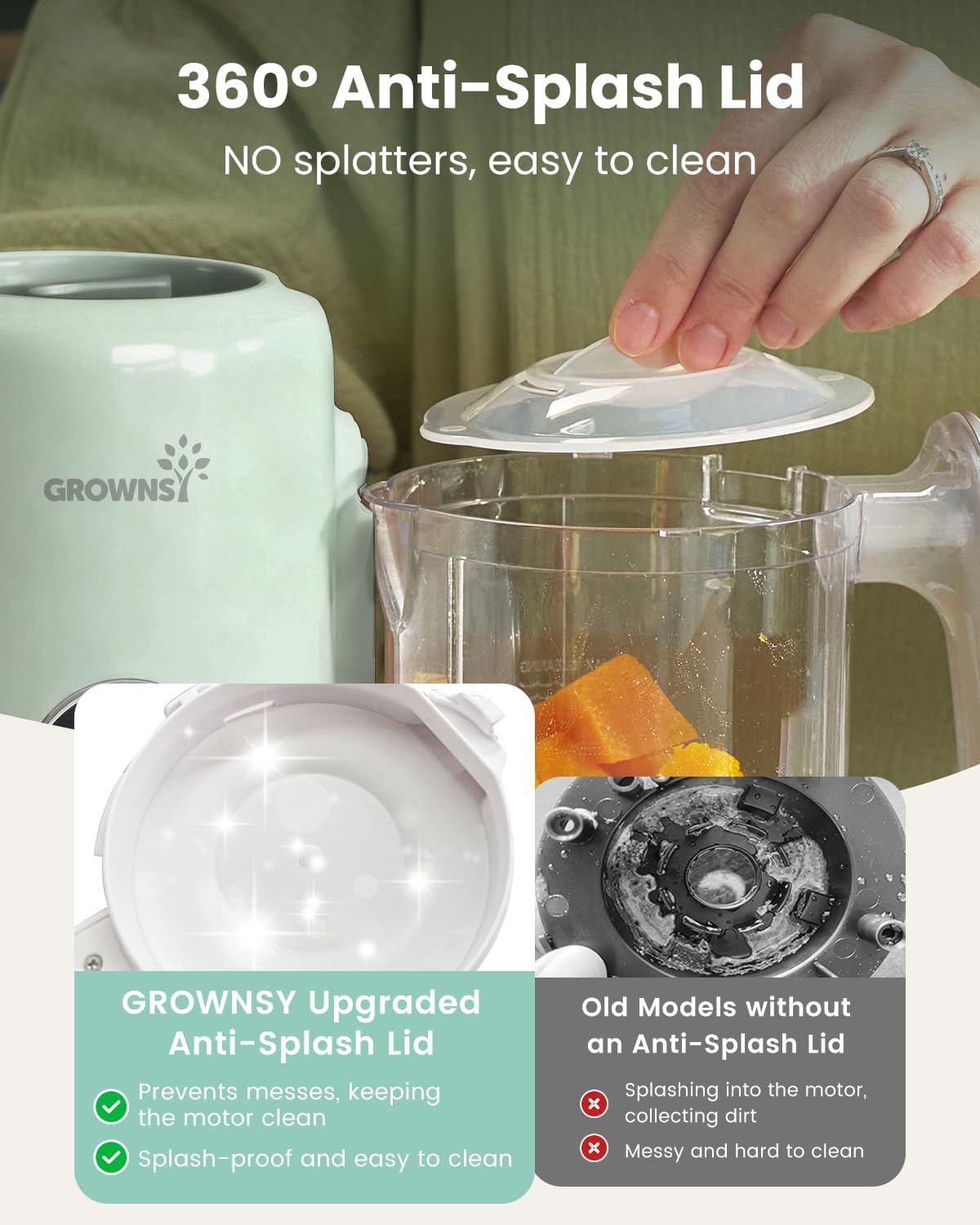 Grownsy Baby Food Maker, Steamer & Blender Baby Food Processor, White