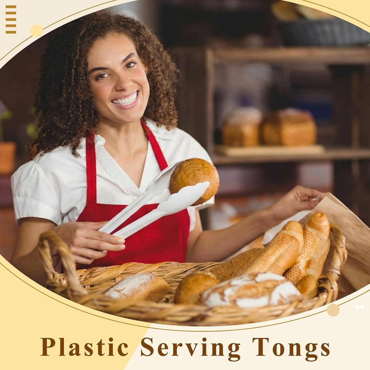 Plastic Tongs, 9 Inch Disposable Serving Tongs,Black