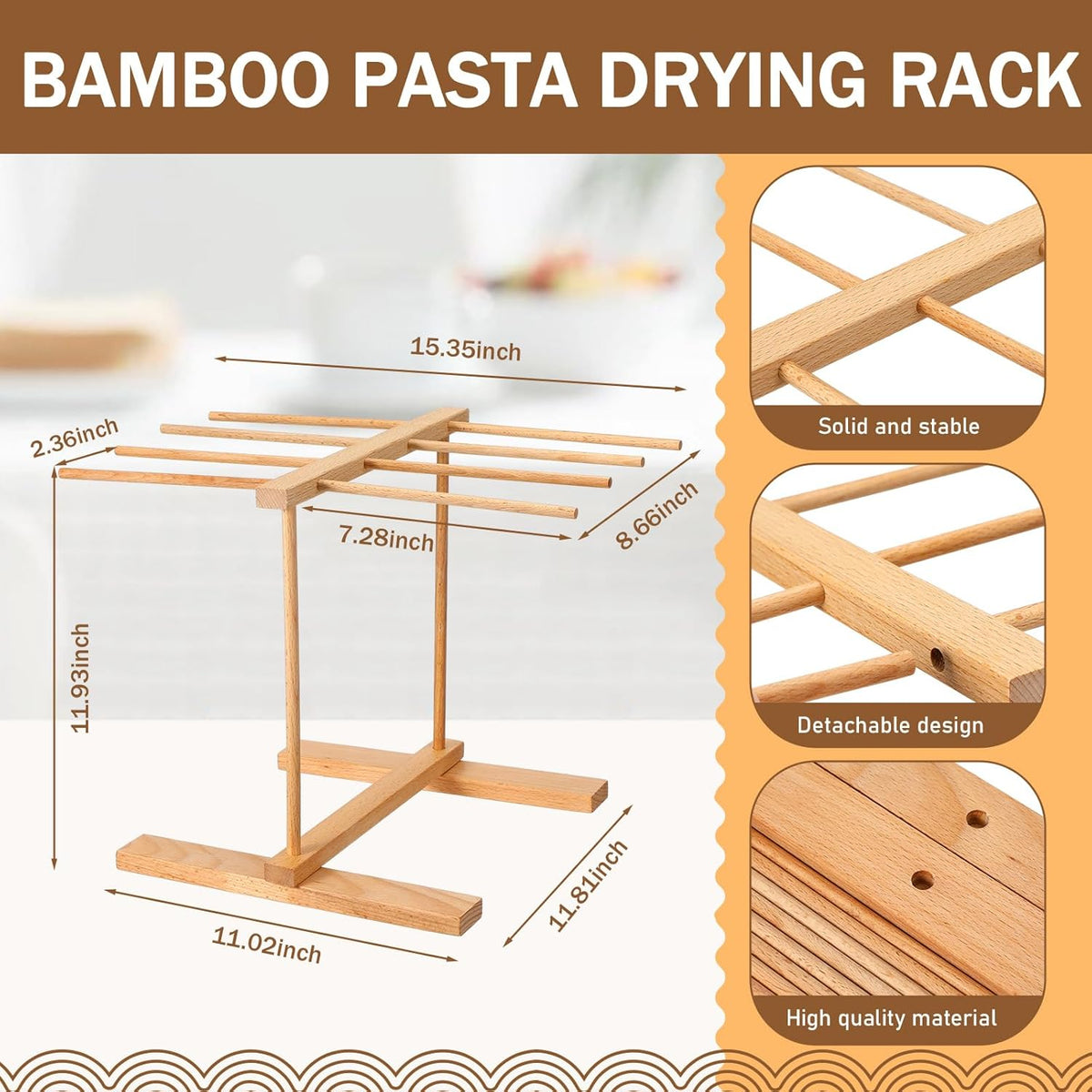 Baderke 9 Pcs Pasta Making Tools, Drying Rack Ravioli Press Gnocchi Board