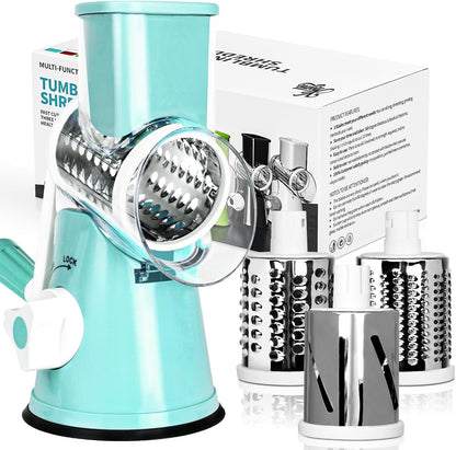 X Home Rotary Cheese Grater, Blue, for Kitchen