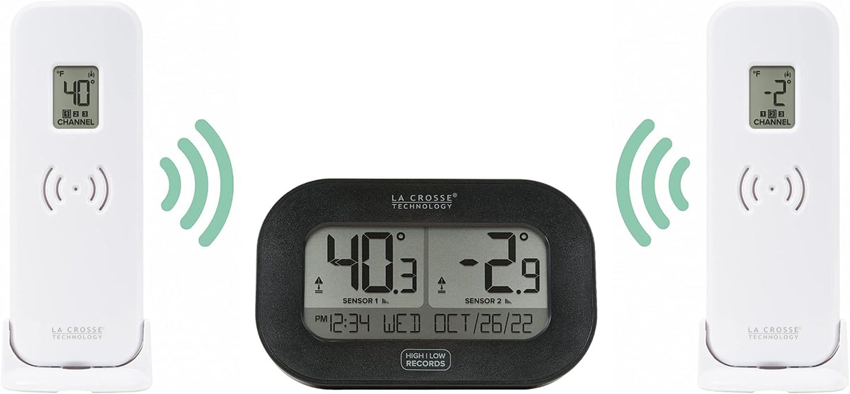 La Crosse Technology 308-04747-INT Wireless Refrigerator/Freezer Kitchen Thermometers with Magnetic Back
