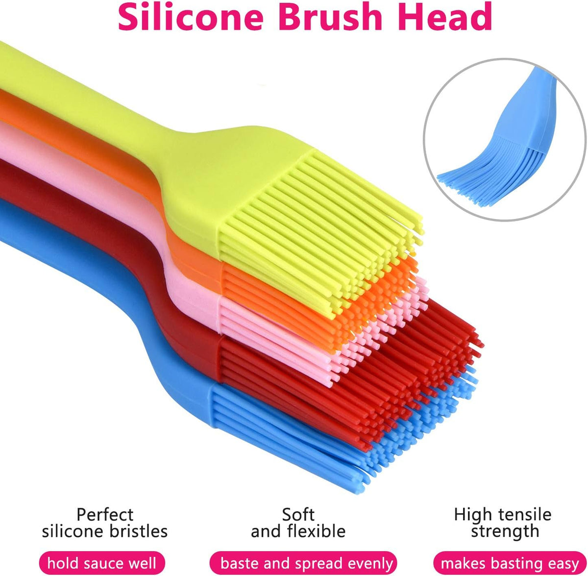 Hhyn Silicone Basting Pastry Brush Set 2 Pack