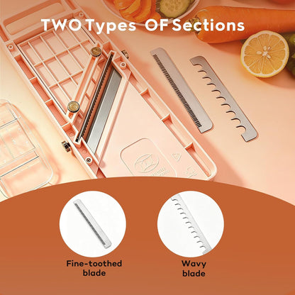 Mandoline Slicer for Kitchen, Upgrade Slicer for Vegetable, Professinal Japanese Vegetable Cutter with 4 Stainless Steel Blades