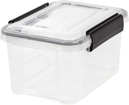 IRIS USA WeatherPro Storage Bins with Lids, 47 Qt, Gasket Seal, 2 Pack | Airtight gasket helps protect clothing, shoes, crafts, keepsakes, and household supplies from moisture and dust.