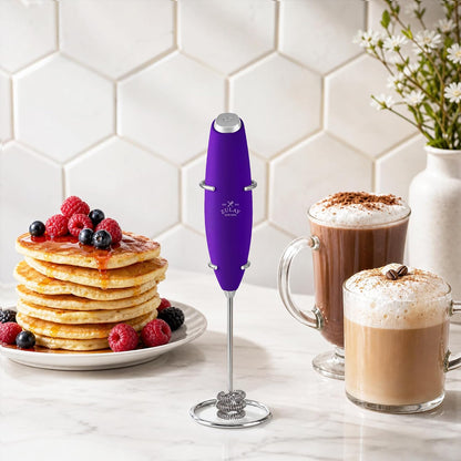 Zulay Kitchen Rechargeable Milk Frother Handheld - Frother Wand, Drink Mixer, Electric Whisk Frother, for Cappuccinos, Matcha & Protein Powder - Dynamic 3 Whisk, 3 Speed 500mAh Black - Colors A
