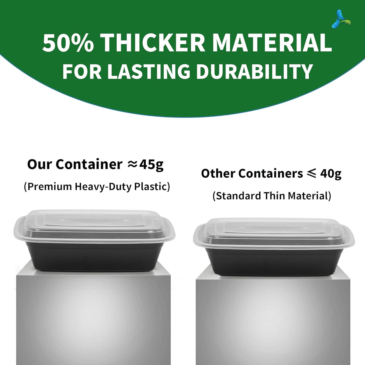 Meal Prep Containers, 50 Pack 58oz (100-Piece) Disposable Take Out Food Storage Containers with Leakproof Lids, Large Plastic To Go Lunch Boxes, BPA Free, Microwave/Dishwasher/Freezer Safe