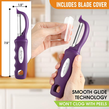 Spring Chef Premium Swivel Vegetable Peeler, Soft Grip Handle and Ultra Sharp Stainless Steel Blades - Perfect Kitchen Peeler For Veggie, Fruit, Potato, Carrot, Apple - Mango