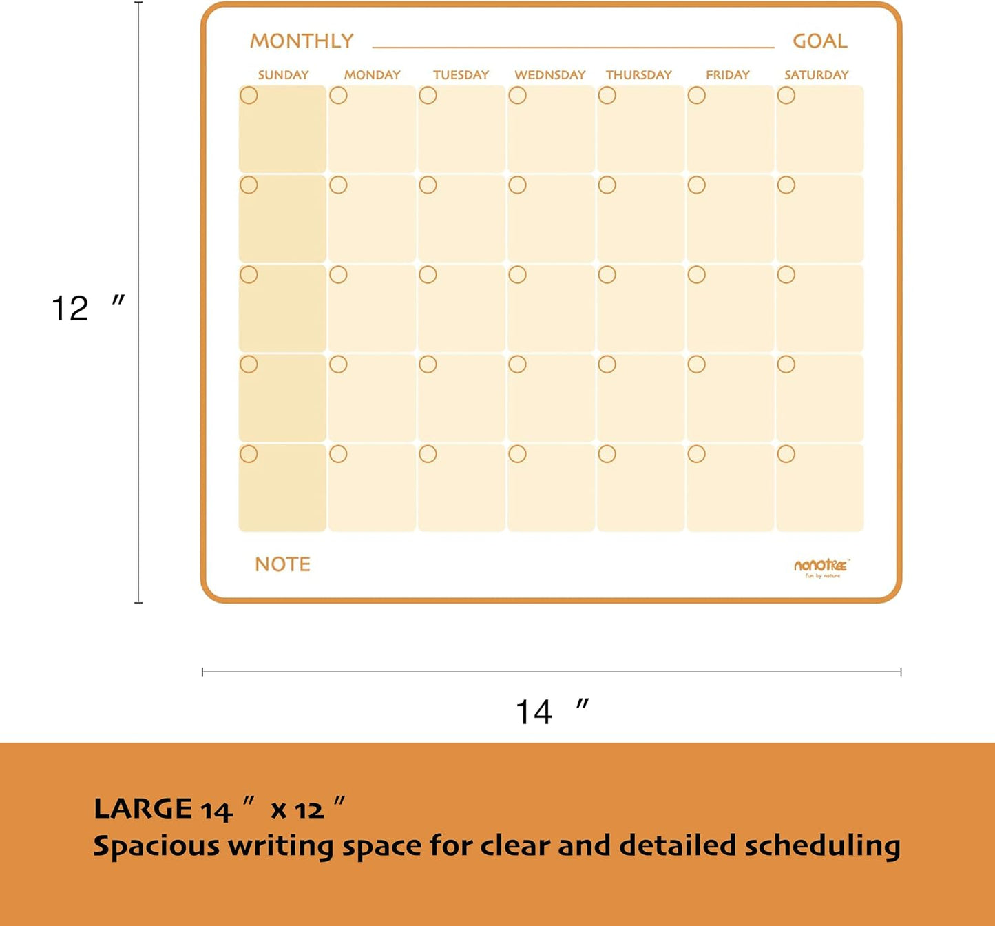 Magi - Magnetic Dry Erase Monthly Calendar - 14 x 12 inch - Family Month Planing Board - Reusable Fridge Magnet Whiteboard Planner - w Marker