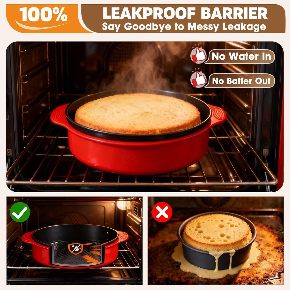 9 Inch Nonstick Springform Pan Cheesecake Pan with Removable Bottom