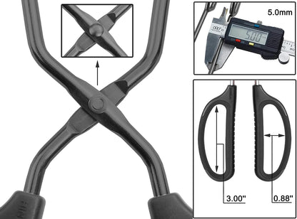 HINMAY 10" 12" 16" Stainless Steel Kitchen Tongs Set, Non-Slip Comfortable Grip Scissor Tongs for Cooking, Grilling & Serving, Set of 3