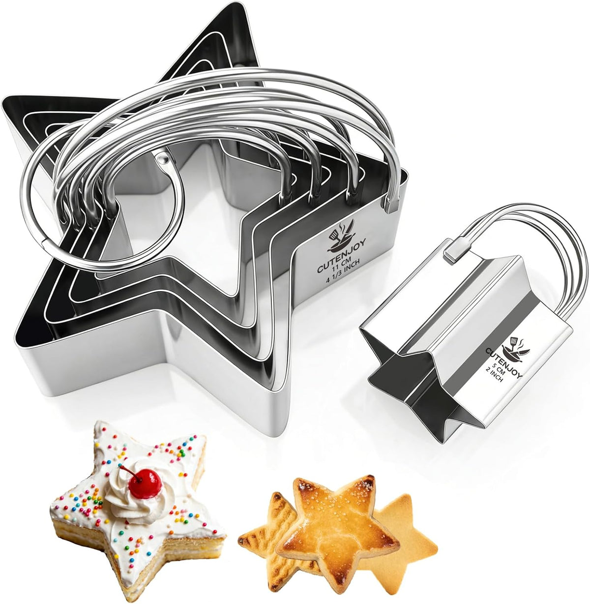 Round Cookie Cutters (2, 3, 3.5, 4, 5, 6 Inch) Biscuit Cutter Set