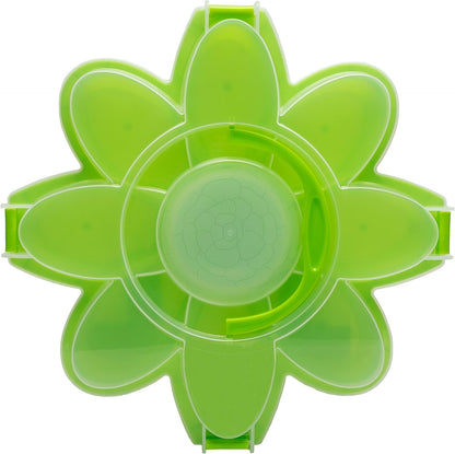 KOLORAE Flower Snack Serving Tray - 9 Compartment Party Platter with Dressing Cup for Chips and Dip, Fruits and Veggies - Game Day & Summer Entertaining Tray