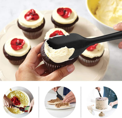5-Pack Silicone Spatula Set – Heat-Resistant Baking, Cooking & Mixing Tools, Seamless Design, Non-Stick & Easy to Clean, Aqua Sky