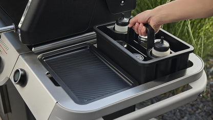Weber Works Caddy with Tray Lid – Portable Grill Prep & Storage Organizer for Sauces, Seasonings & Tools