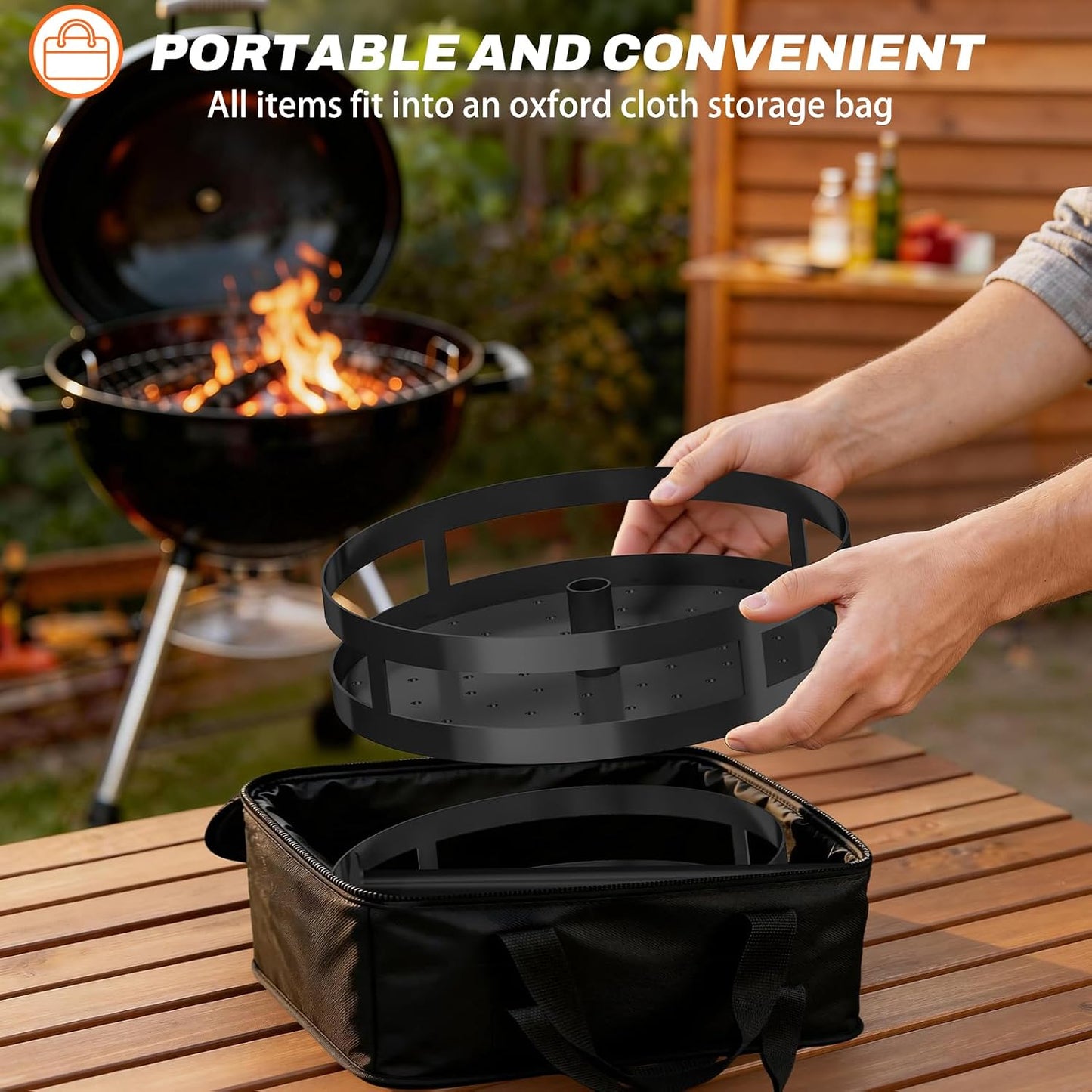Griddle Caddy for Blackstone Griddle Accessories, BBQ Caddy with Paper Towel Holder, Rotating Condiment & Utensil Organizer, Outdoor Kitchen Accessories for Camping, RV, Patio & Tailgating