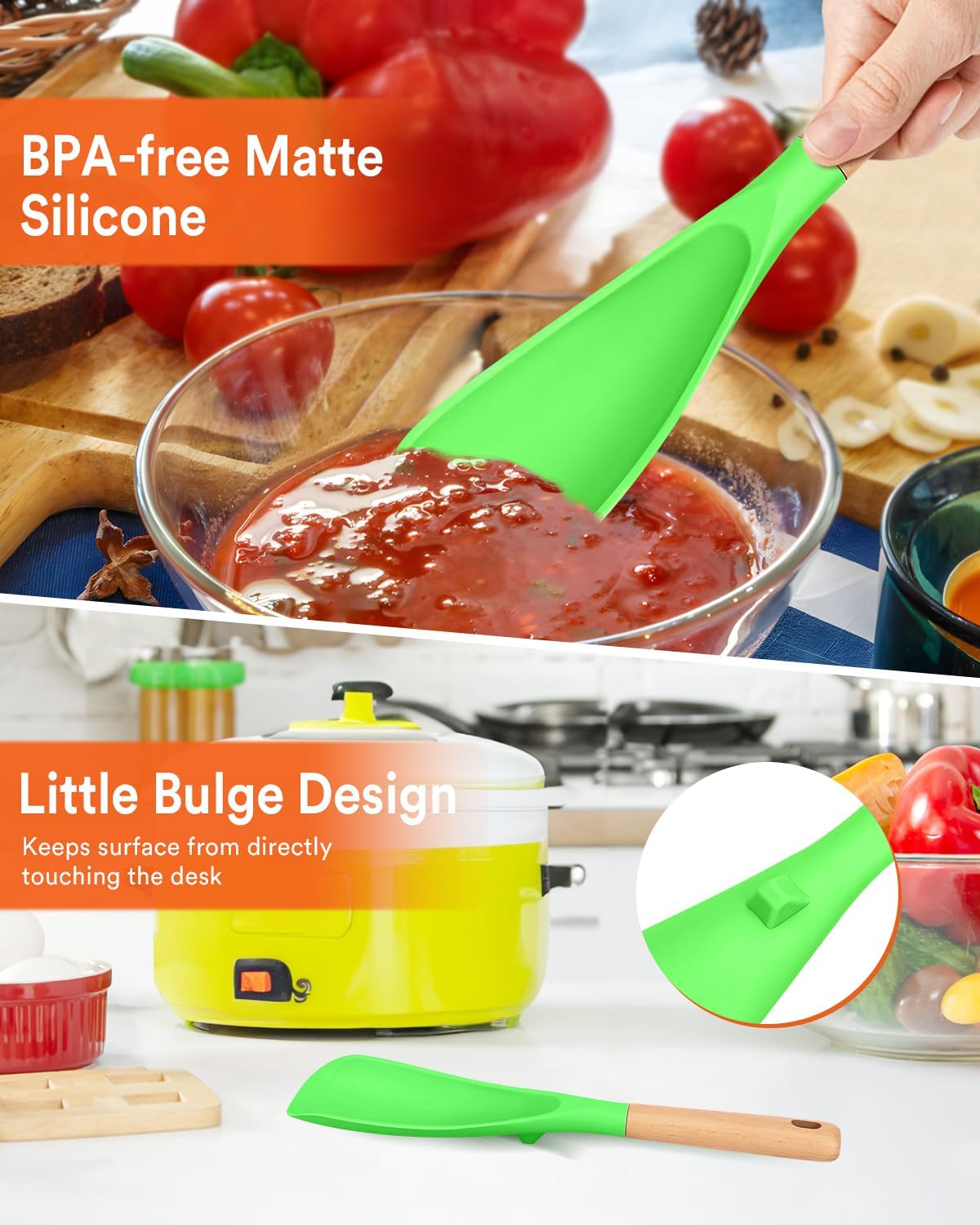Badiano Cooking Spoon and Rice Scooper for Nonstick Cookware,Multi-function