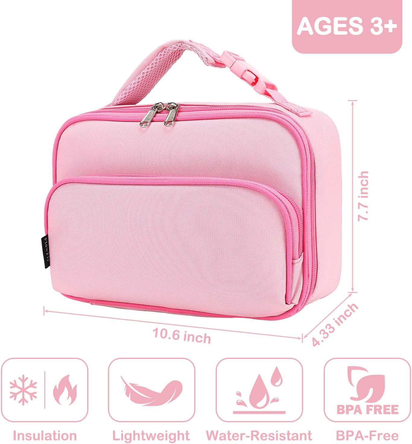 FlowFly Kids Lunch box Insulated Soft Bag Mini Cooler Back to School Thermal Meal Tote Kit for Girls, Boys, Astronaut - Colors A