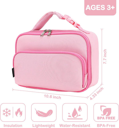 FlowFly Kids Lunch box Insulated Soft Bag Mini Cooler Back to School Thermal Meal Tote Kit for Girls, Boys, Astronaut - Colors A