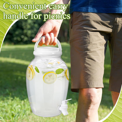 Havawish 2 Pack 1.16 Gallon Drink Beverage Dispenser with Stand for Parties Plastic Water Lemonade Juice Dispenser with Spigot and Lid for Countertop Weddings(Gold)
