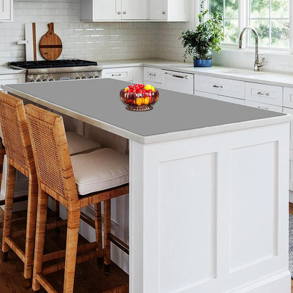 72''x16'' Extra Large Silicone Mat for Kitchen Counter, Heat Resistant Countertop Protector, Non-Slip Waterproof Kitchen Island Mat, Easy to Clean, Light Gray