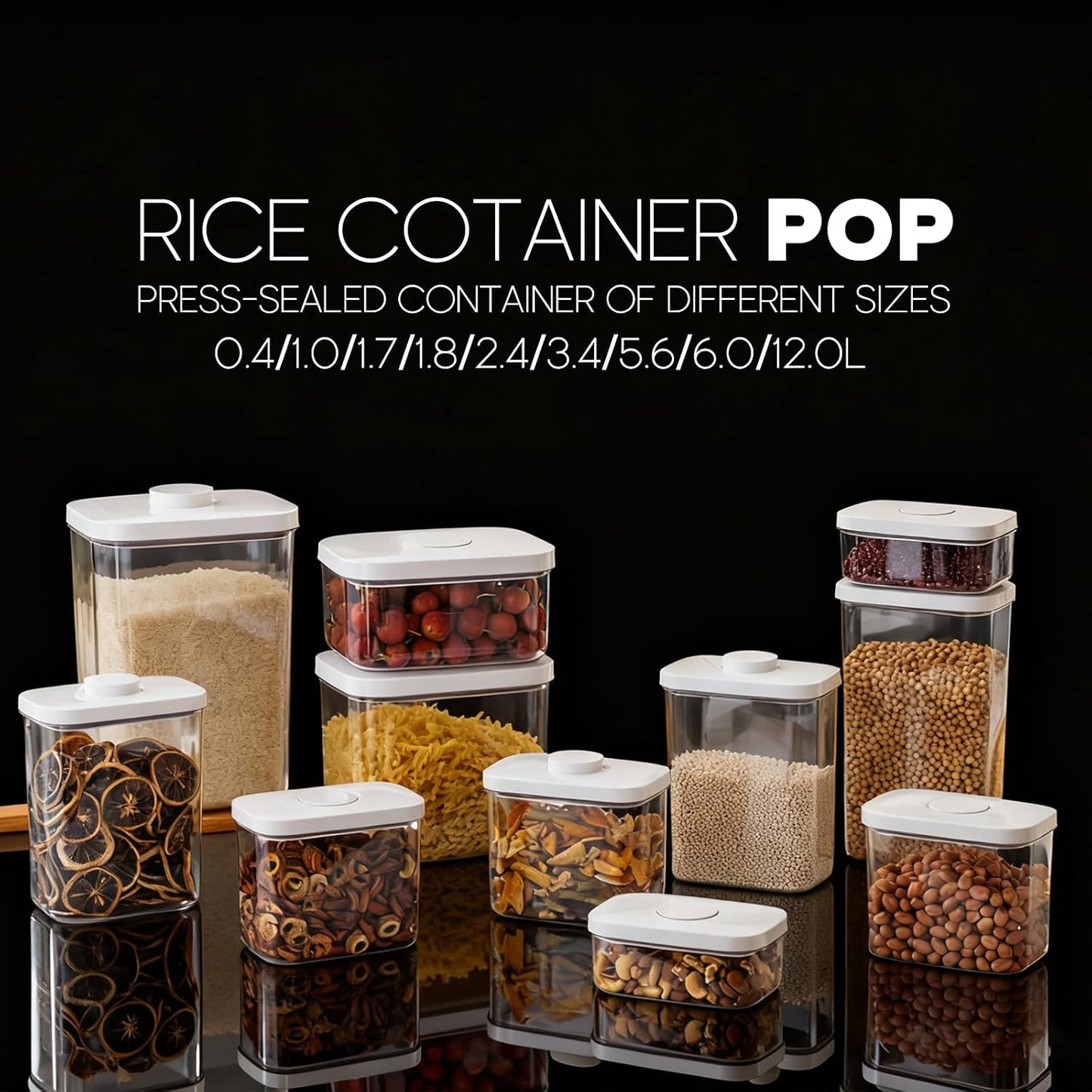 Rice Container - 10 Lbs/5.6KG/5QT Cereal Dispenser Storage Container Bin with Measuring Cup Food Bins Household for Kitchen Pantry Organization (D1065)