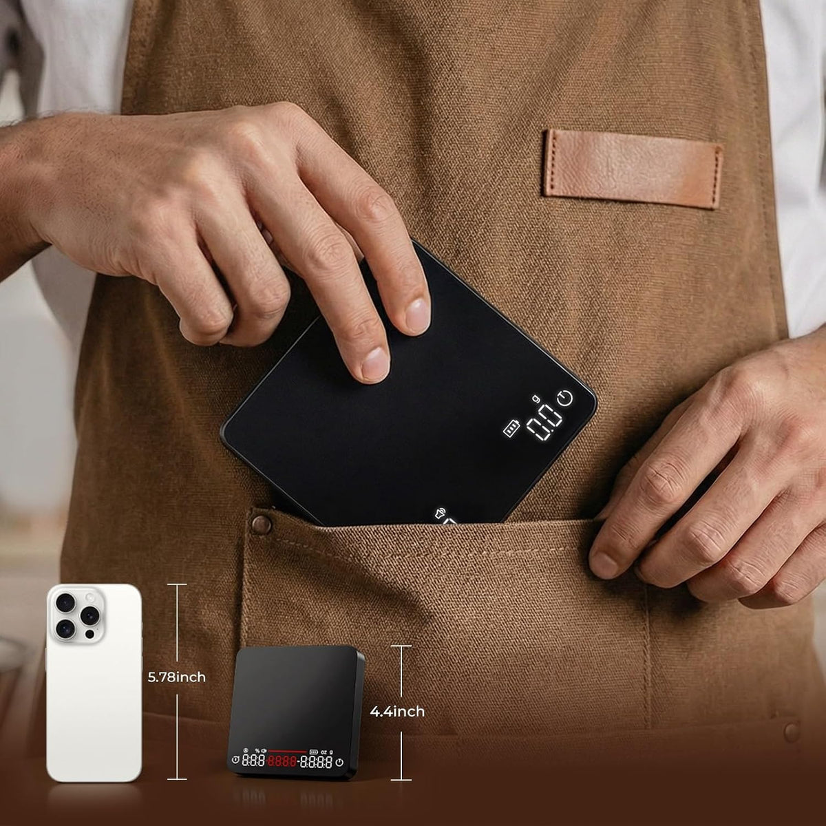 Mini Coffee Scale with Timer - VABICA USB-C Rechargeable Espresso Scale