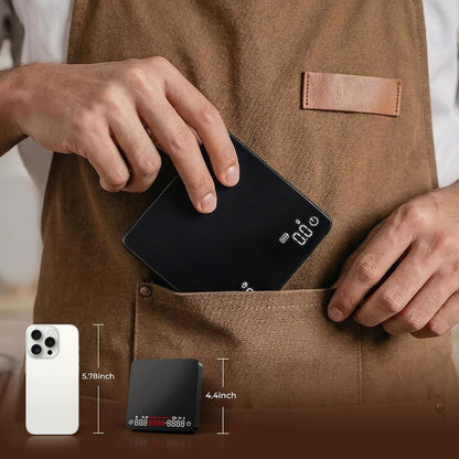Mini Coffee Scale with Timer - VABICA USB-C Rechargeable Espresso Scale