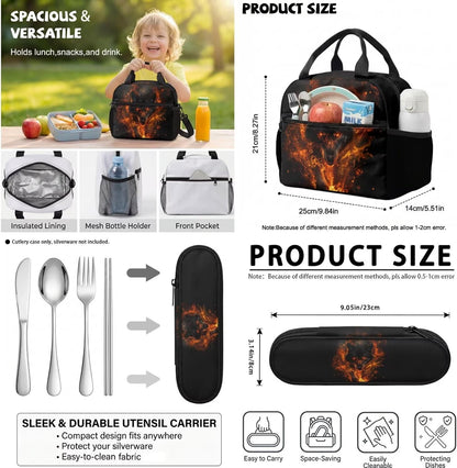 Cute Capybara Pizza Backpack for Girls, 5 Pcs Boys School Bag Set for Kids, 17 Inch Backpacks Lunch Pencil Box Reusable Utensils Case Set for Middle Elementary School, 3rd Grade Backpack