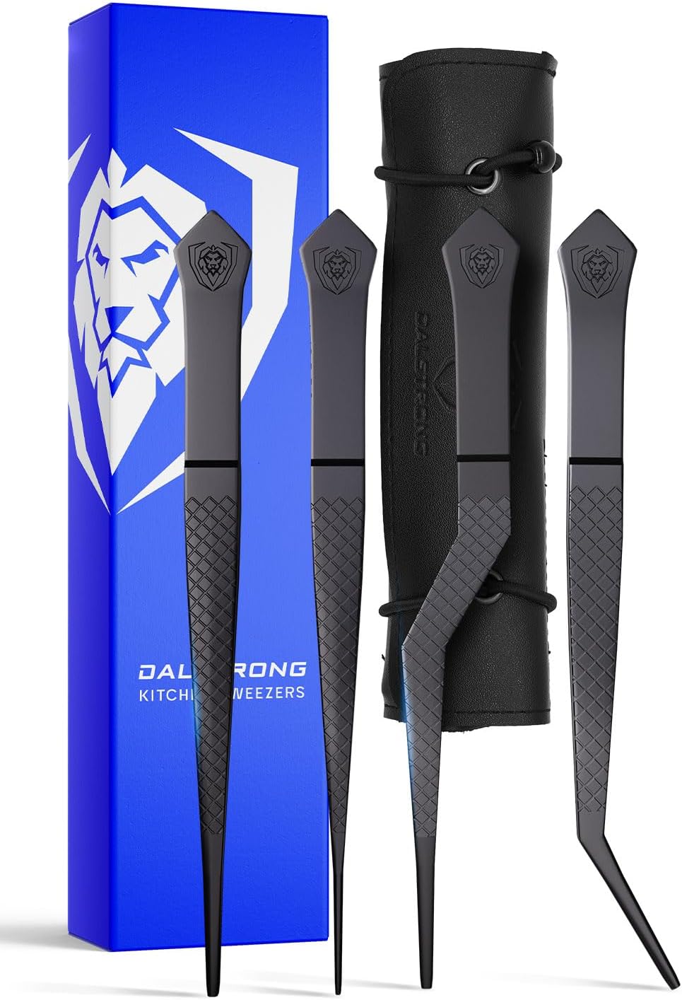 DALSTRONG Chef Tweezers Professional Kitchen Tongs- 12" high-precision Tweezer Tongs for Cooking - Stainless Steel Black w/vTitanium Coating -BBQ, Plating, Multi-use