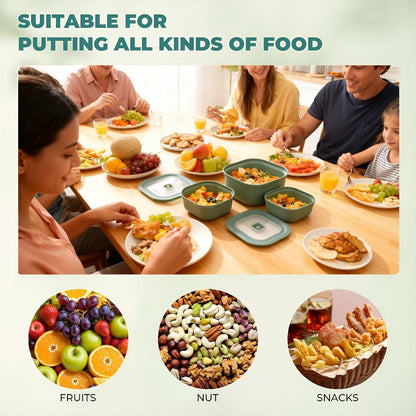 3-Piece Nesting Vented Plastic Food Containers with Lids Airtight Leakproof Meal Prep Containers Set BPA-Free Reusable Silicone Food Containers Lunch Boxes (White)
