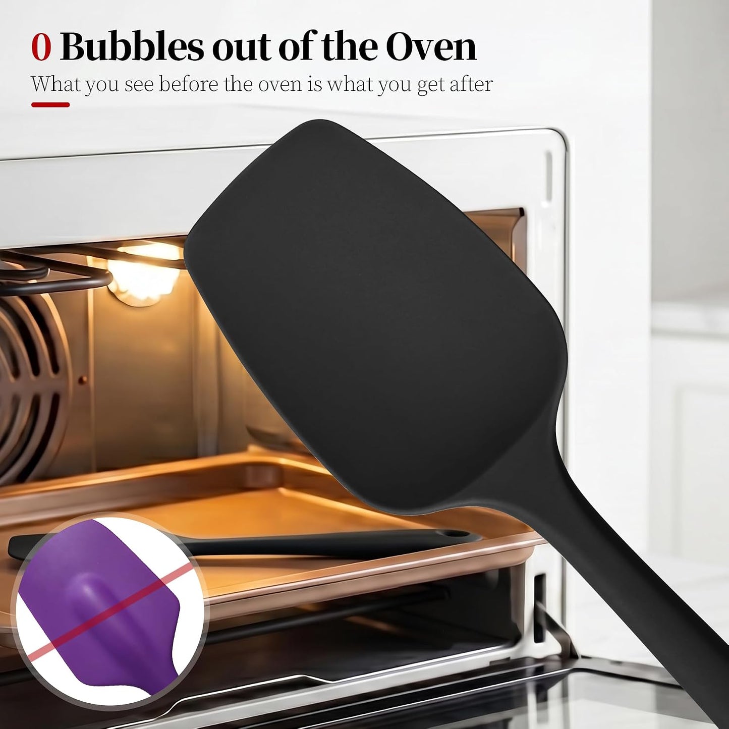 600ºF Heat Resistant Spatulas, High Heat Food Safe Semless Kitchen Silicone Scraper Set for Cooking Baking Mixing Scraping Stirring Nonstick Cookware Pan Bowl (4Pcs,Aqua Sky)