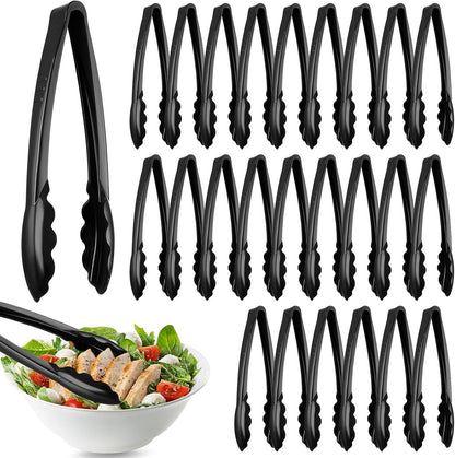 Plastic Tongs, 9 Inch Disposable Serving Tongs,Black