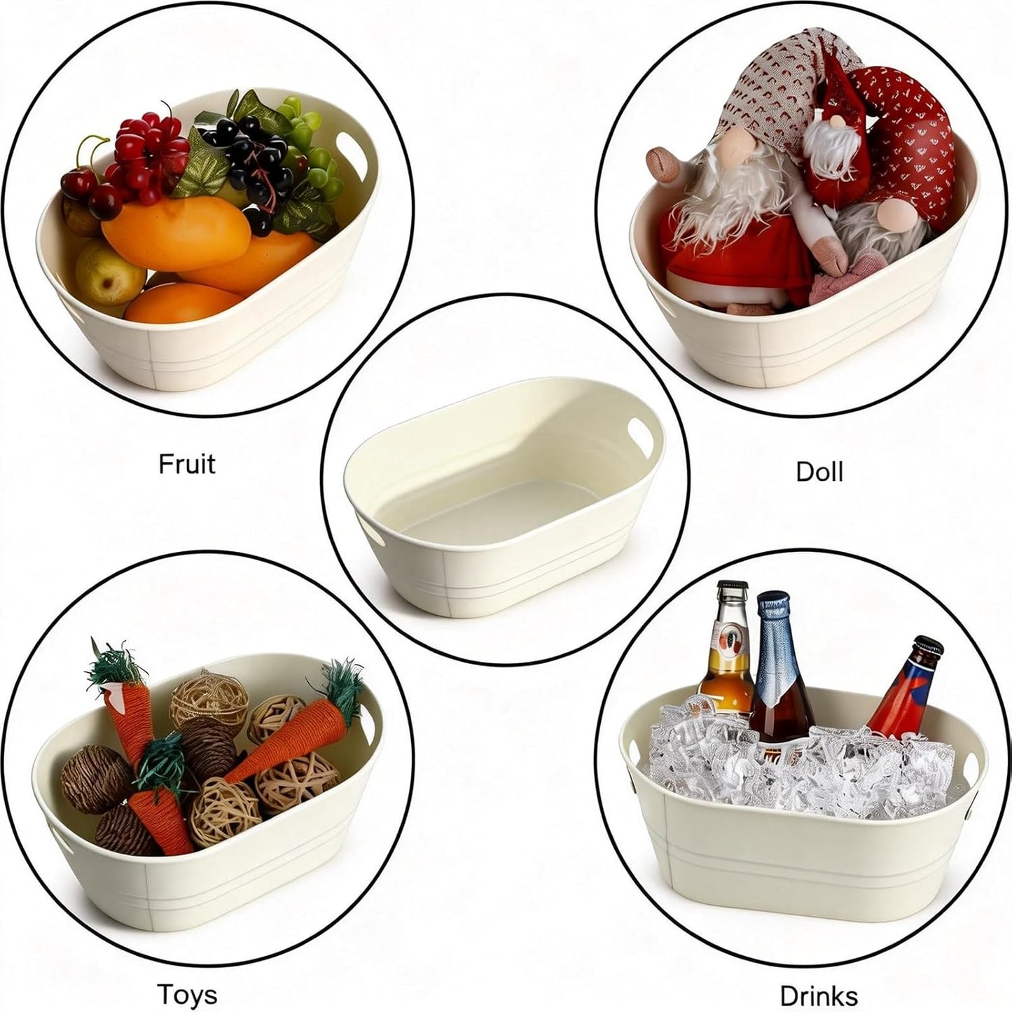 4-Pack 4 Gallon Drink Buckets,Ice Bucket,Beverage Buckets for Party