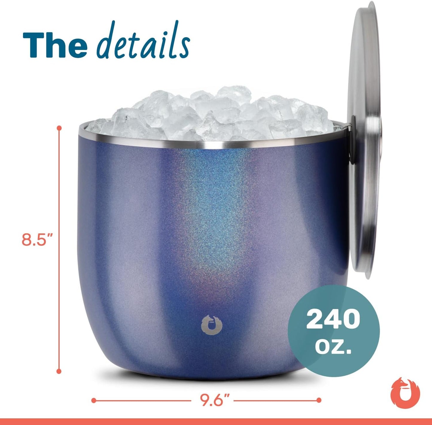 SNOWFOX Plus, Premium Vacuum Insulated Stainless Steel Ice Bucket with Lid/Scoop,Home Bar Accessories,Elegant Bartending Ice Bucket for Parties,Beautiful Outdoor Entertaining Supplies,3L,Natural Teak