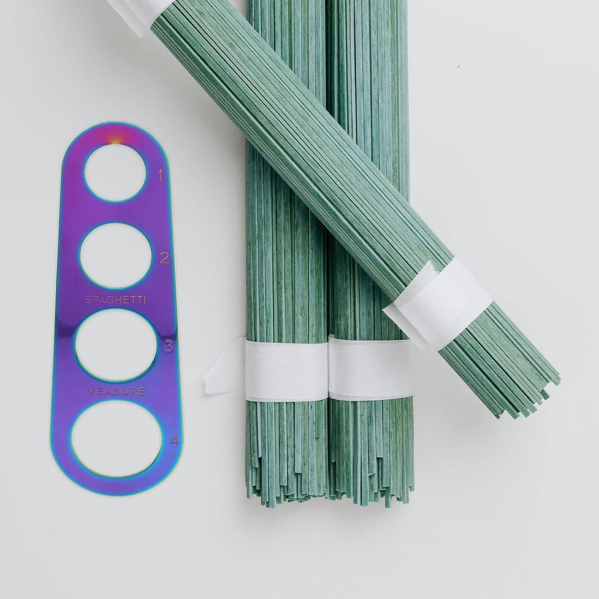 Stainless Steel Spaghetti Measuring Tool with 4 Portions for Kitchen
