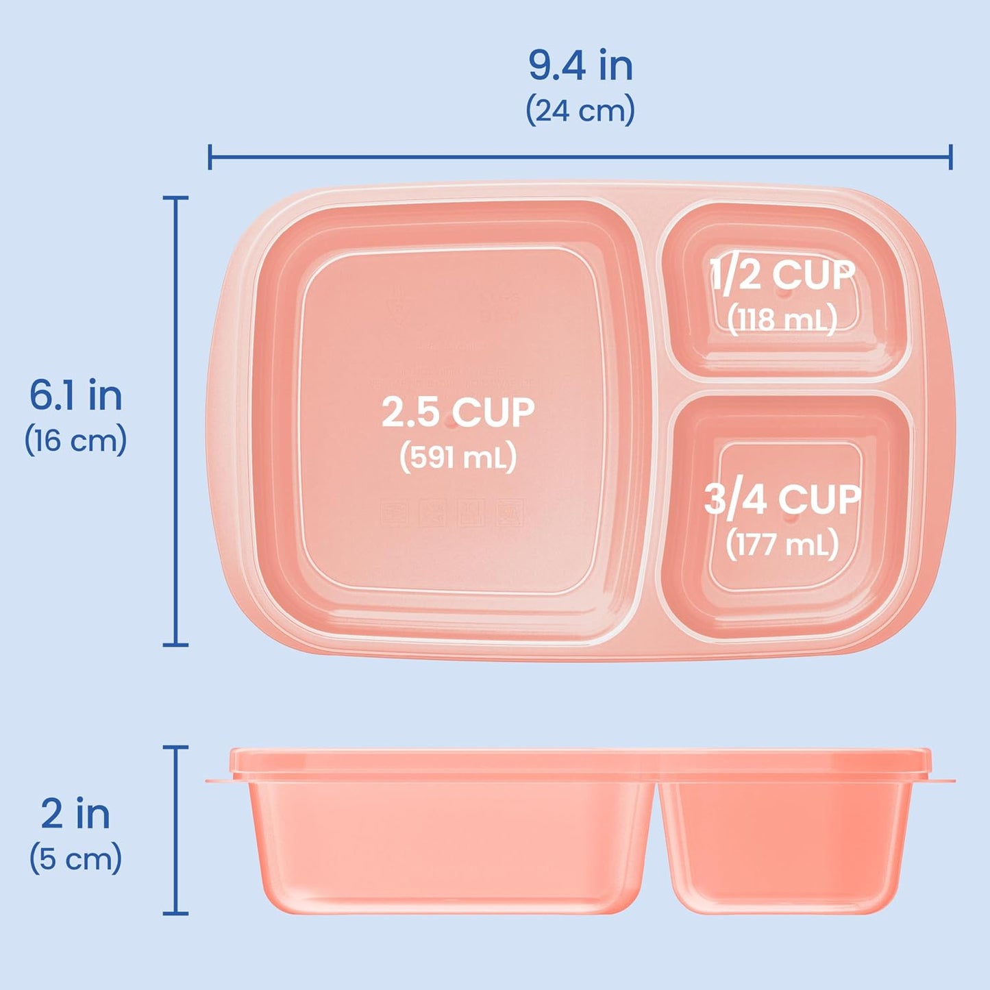 Bentgo Easyboxes - Original Stackable Lunch Boxes - Reusable 3-Compartment Food Containers for Kids and Adults - Bento Lunch Box for Meal Prep, School, & Work - BPA Free, Set of 4 (Earth Tones)