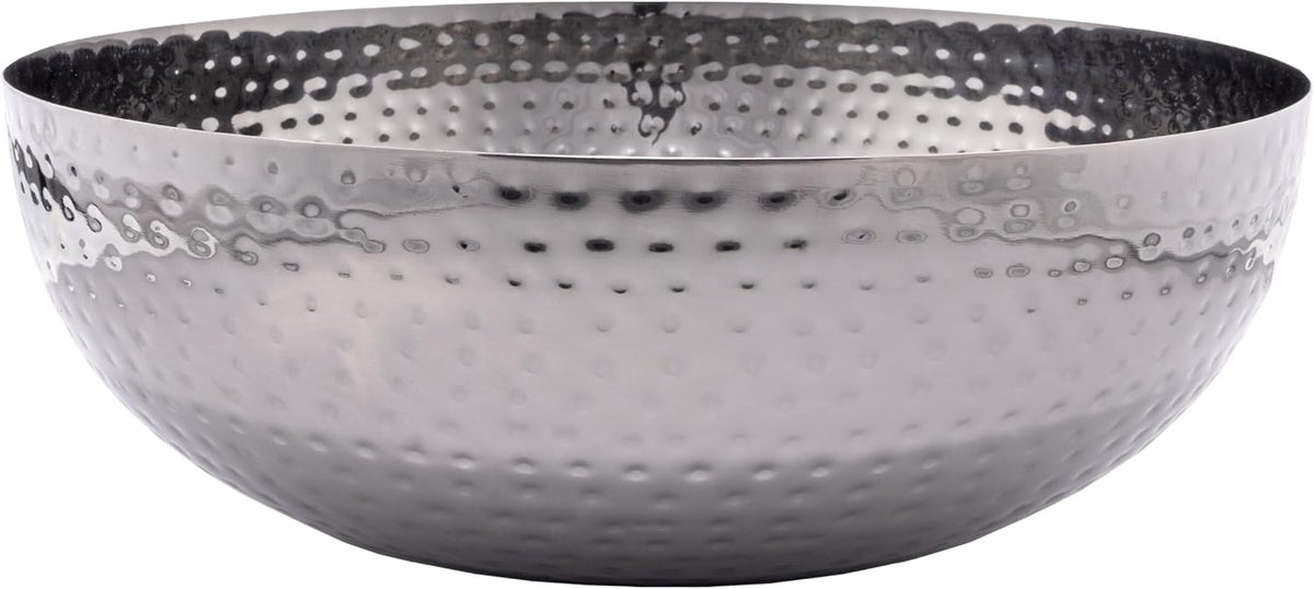 Creative Co-Op Round Hammered Metal Serving and Mixing Bowl, Gold Finish