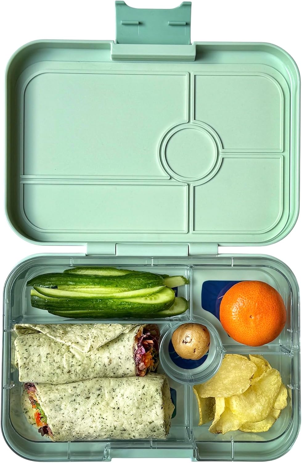 Yumbox Tapas Leakproof Bento Box, 5 Compartments, Antibes Blue | Large Capacity Design | Removable Compartment Tray | Easy-Open Single Latch | Ideal for Teens & Adults | Dishwasher-Safe Tray