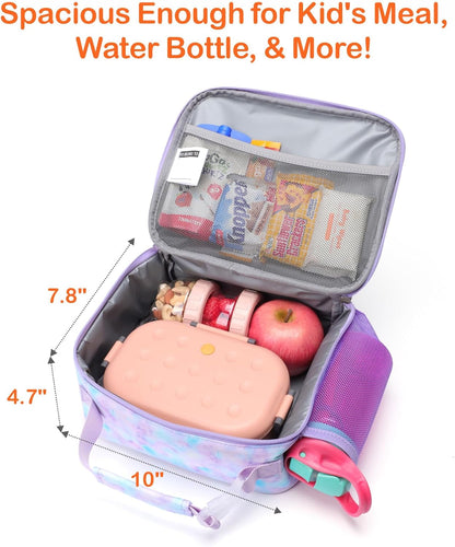 Bagseri Kids Lunch Bag Boys - Thermal Insulated Lunch Box Tote with Water Bottle Holder, Reusable Leak-Proof Kids Lunch Box for Daycare & School, Black Dinosaur (Containers Not Included)
