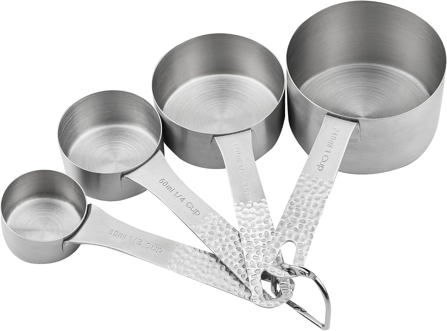 Copper Measuring Cups and Spoons Set 14, Stainless Steel Measuring Cups and Spoons set, Metal 6 Measure Cup and 7 Measure Spoon with 1 Leveler for Kitchen & Baking