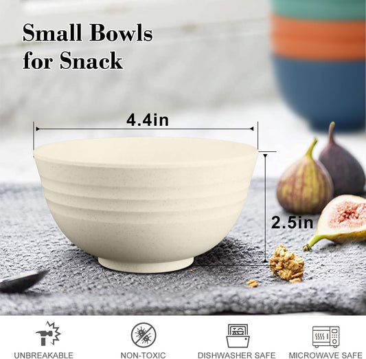 Wheat Straw Bowl Sets,8 PCS Unbreakable Cereal Bowl 26 OZ,Microwave and Dishwasher Safe Bowls,Bowl Sets for Camping and Picnic BPA Free Colorful Salad Bowls for Serving Soup,Oatmeal and Fruit Etc…