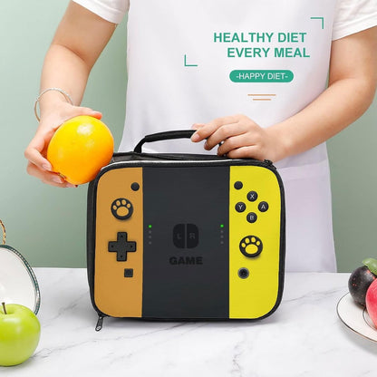 Game Lunch Bag for Boys Girls Gamer, Insulated Video Game Lunch Box for School Work Office Travel Picnic Hiking Beach, Waterproof Leakproof Portable Fits Most Bento Boxes