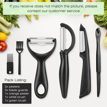 Senbowe Upgrade Potato Peeler for Kitchen, 6PCS Stainless Steel Vegetable Peeler, I and Y Veggie Food Peeler for Apple Fruit Carrot Zucchini Cucumber,Good Grip Makes Peeling Very Easy