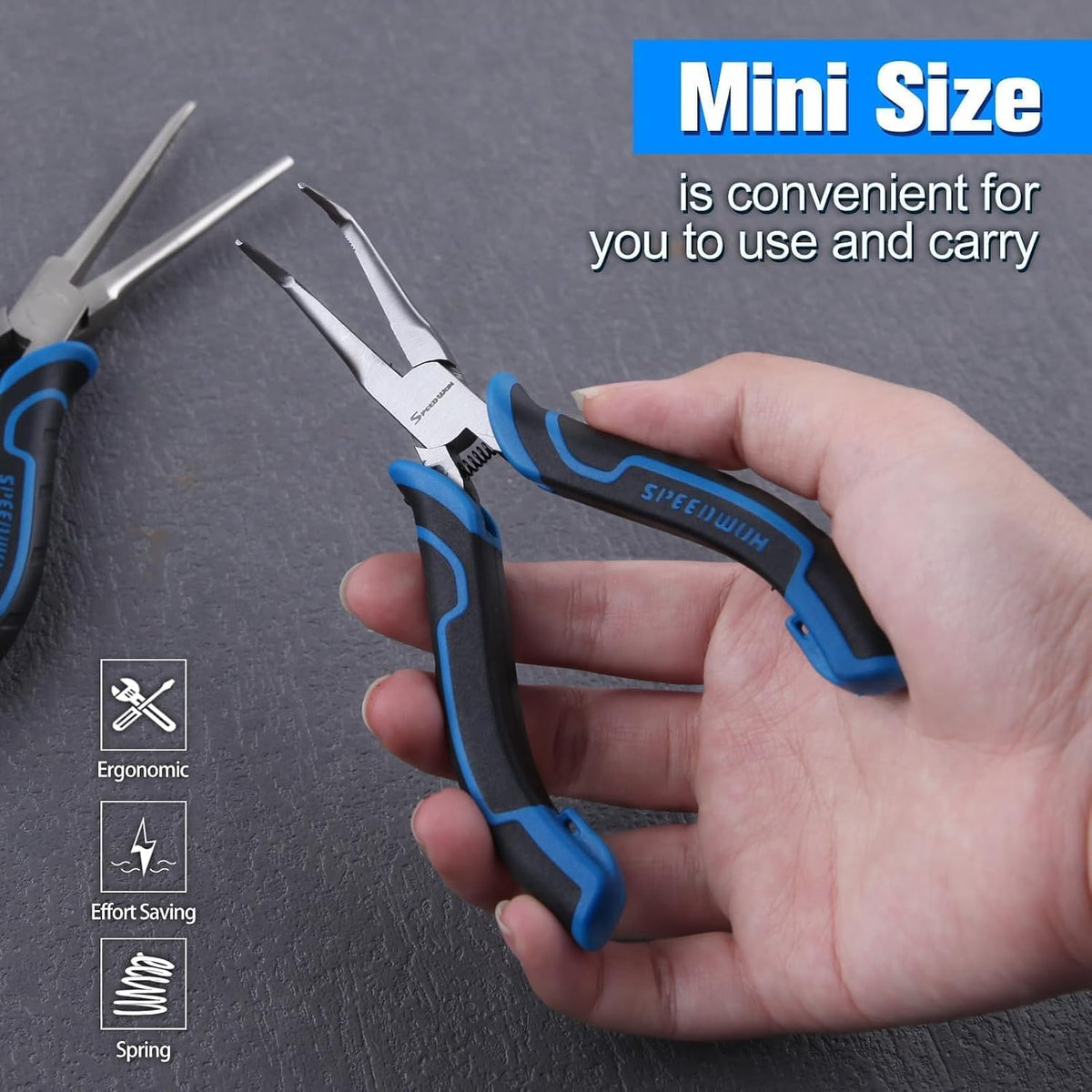SPEEDWOX Long Reach Bent Needle Nose Pliers With Smooth Jaw Angled Needle Nose Pliers For Jewelry Making Fish Bone Pliers Tweezers Bent Chain Nose Pliers For Wire Bending And Small Object Gripping