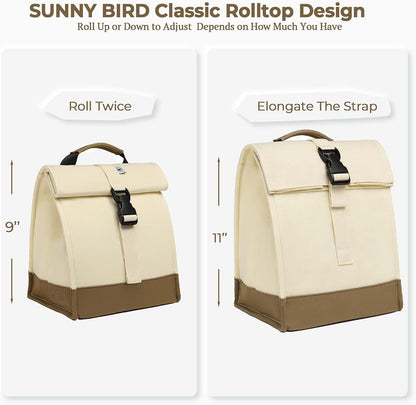 SUNNY BIRD Insulated Lunch Bag Pink Lunch Box Small Cooler Bag for Women, Girls, Adults and Teens (Pink)